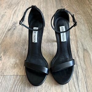 Steve Madden Black Stiletto Heels with Ankle Strap